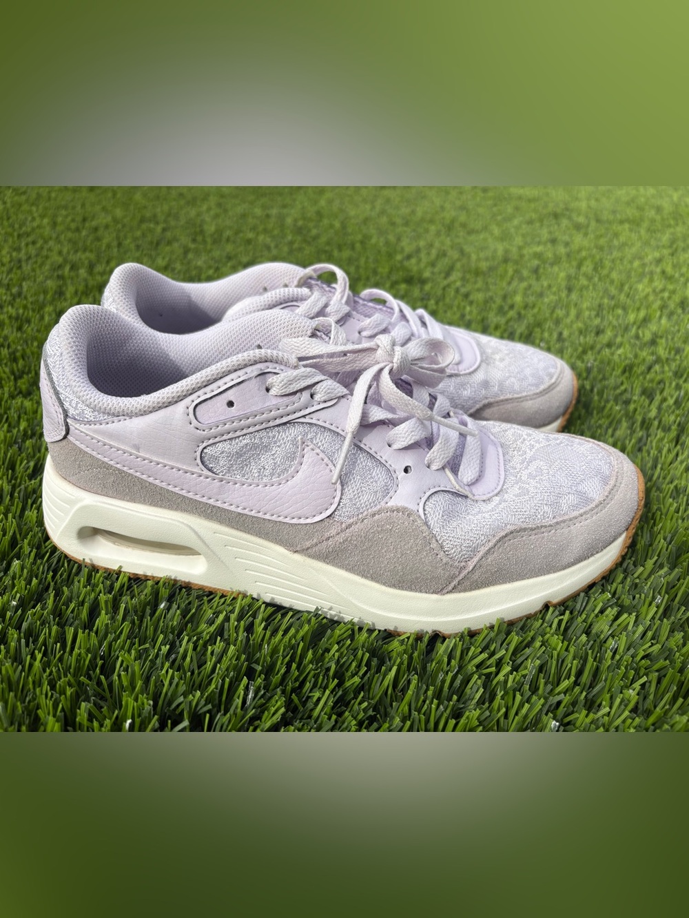 Nike Air Max SC Barely Grape Women’s 7.5 Lavender Suede Gum Sneakers